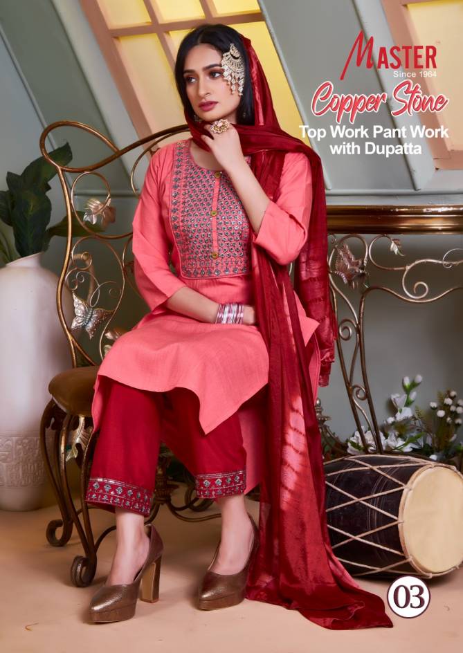 Master Copper Stone Wholesale Readymade Salwar Suits Catalog